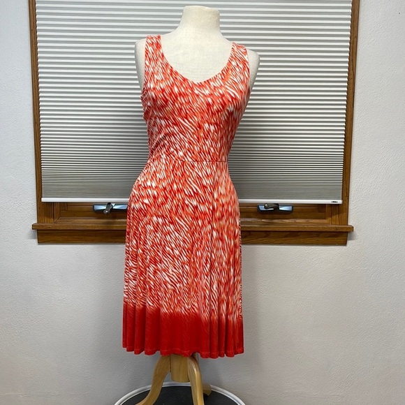 Athleta Orange and White Reef Print Tank Dress Size XS - Picture 2 of 10